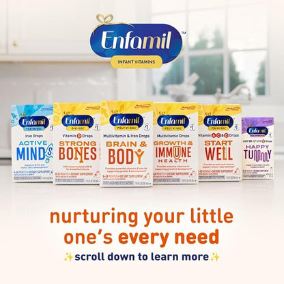 Enfamil Baby Vitamin D-Vi-Sol Liquid Vitamin D Drops, Supports Strong Teeth & Bone Development, 50mL Bottle (Pack of 2)