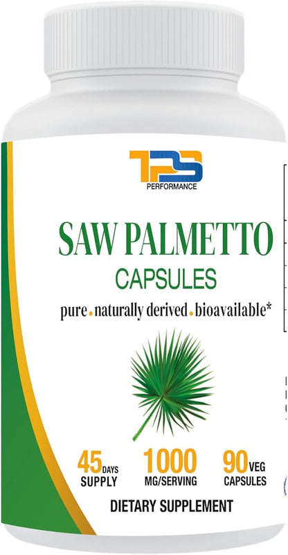 Saw Palmetto 1000mg per Serving for Men Prostate Supplements | Potent Saw Palmetto for Urinary and Prostate Health | 90 Veg Capsules,45 Days Supply