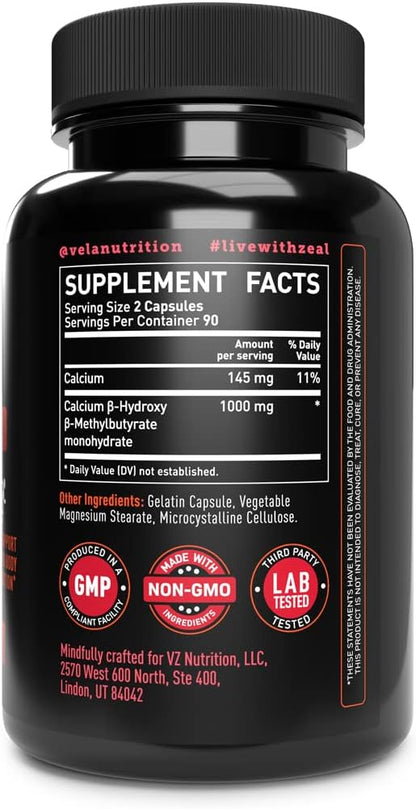 HMB (Hydroxymethylbutyrate) Capsules 1,000 mg | | B-Hydroxy & B-Methyburate | Supports Muscle Mass, Muscle Protein Synthesis* | Support Improved Body Composition |180 Capsules