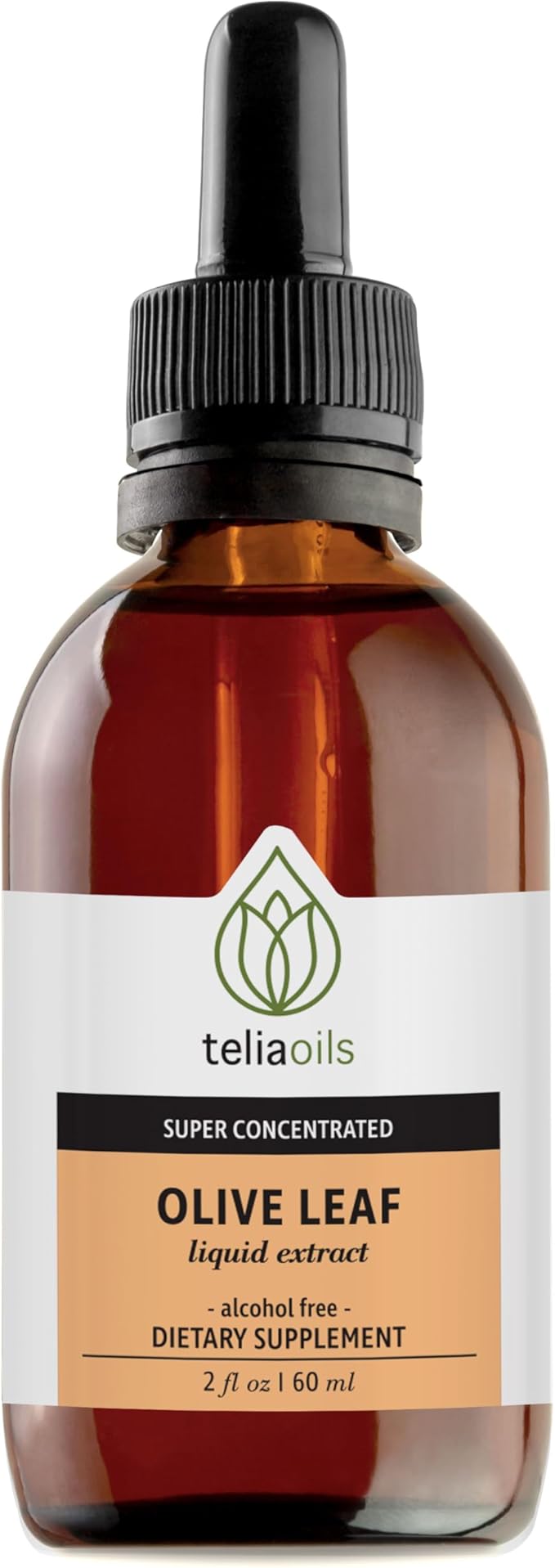Teliaoils Premium Greek Olive Leaf Glycerin Extract, Rich in Antioxidant Oleuropein, Pure and Potent, Non-GMO, Vegan, Gluten-Free, Easy-to-Use, Alcohol-Free 2 fl oz. (60ml)