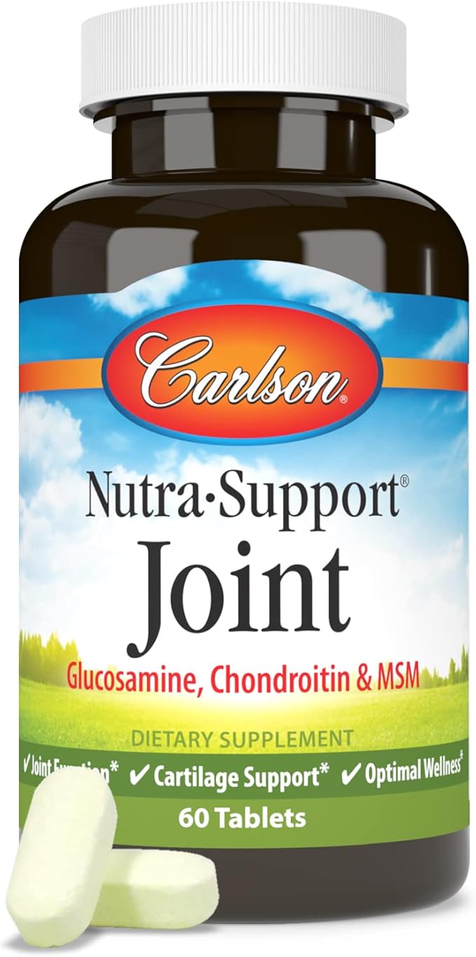 Carlson - Nutra-Support Joint, Glucosamine Chondroitin & MSM, Joint Function, Cartilage Support & Optimal Wellness, 60 tablets