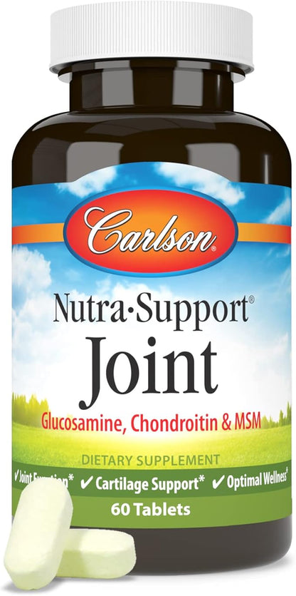 Carlson - Nutra-Support Joint, Glucosamine Chondroitin & MSM, Joint Function, Cartilage Support & Optimal Wellness, 60 tablets