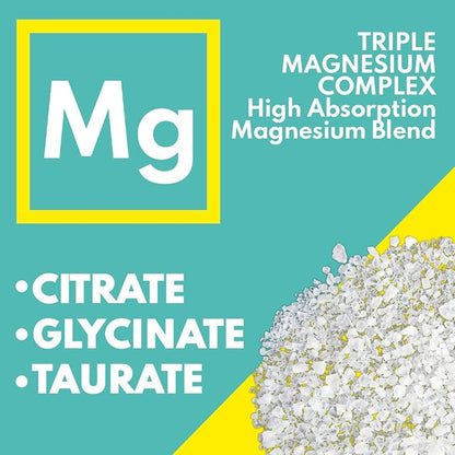 VAL Triple Magnesium Complex, 400mg of Magnesium Glycinate, Taurate, Citrate for Muscle Relaxation, Sleep Support, Calm Energy, Support Healthy Magnesium Levels, Vegan, Non-GMO, 90 Capsules