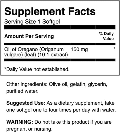 Swanson Oregano Oil 10:1 Extract - Natural Supplement Promoting Digestive Health & Respiratory Support - Supports Gastrointestinal System & Urinary Tract Health - (120 Softgels, 150mg Each) (4 Pack)