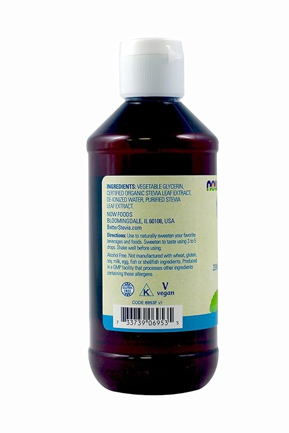 Now Foods Stevia Glycerite, 8 Fl Ounces (Pack of 2)