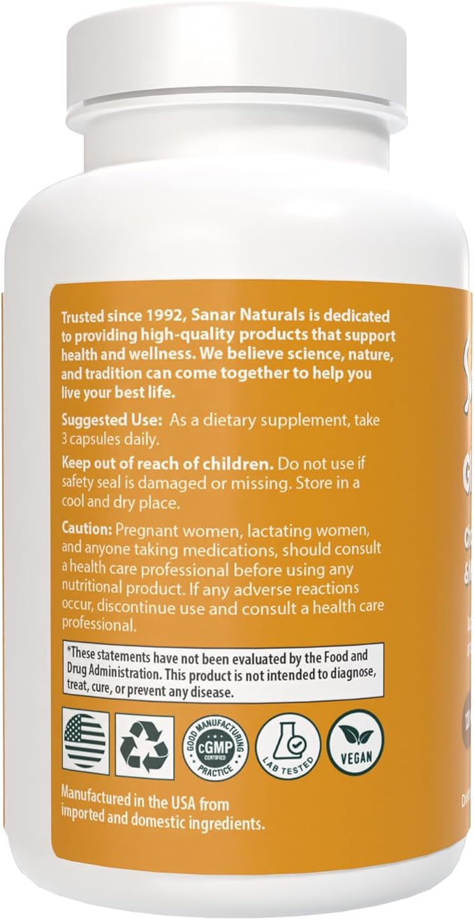 Sanar Naturals Glucosamine Chondroitin MSM Turmeric - Joint Support Supplement for Knees, Back, Hands, and Body - Non-GMO, Gluten Free, 120 Capsules