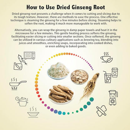 Zen Ginseng - 4 oz Bag of Untrimmed American Ginseng - Non-GMO, Gluten Free. Add This Ginseng in Soup, Tea, Coffee, juices, Smoothies and Baking (Barrel Root 4 oz Bag)