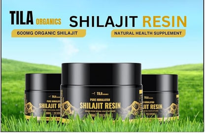 TILA Organic Pure Himalayan Shilajit Resin, Natural Supplement for Men & Women. Fulvic Acid and Humic Acid with Over 85 Trace Minerals. Vegan Gluten Free Non-GMO-600 mg-30g Jar