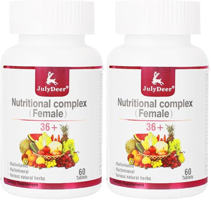 One Daily Tablet Multivitamin for Women - Complete Multimineral with Vitamin A, C, D, E and B-Complex, Zinc & More for Women's Immunity, Hair, Skin & Nails, Digestion + Vegetarian - 2 Bottles