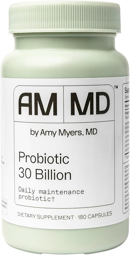 Dr. Amy Myers Best Probiotics 30 Billion CFU Per Capsule - for Women & Men - Powerful Combination of Doctor Approved Strains - Supports Healthy Digestion and Gut Bacteria Balance - One Month Supply