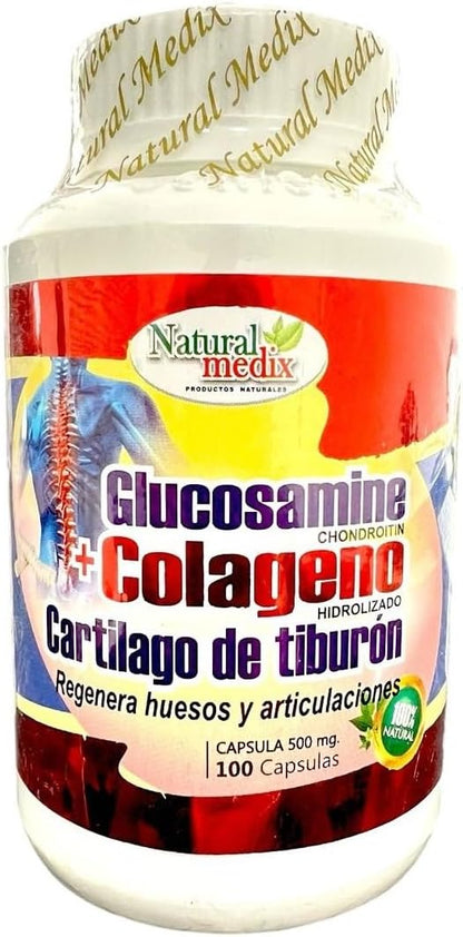 GLUCOSAMINE CHONDROITIN + HYDROLYZED Collagen + Shark Cartilage - Premium Joint Support - Advanced Joint Health Formula 100% Peruvian Supplement