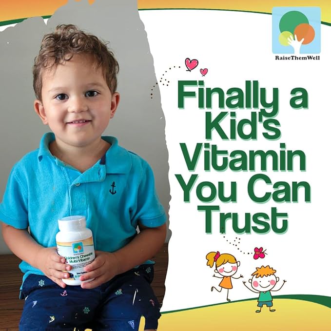 Tasty Chewable Kids Multivitamin, All-Natural Colors, Flavors & Sweeteners, Daily Essential Vitamins for Children, Easy-to-Chew Vitamins, Strawberry