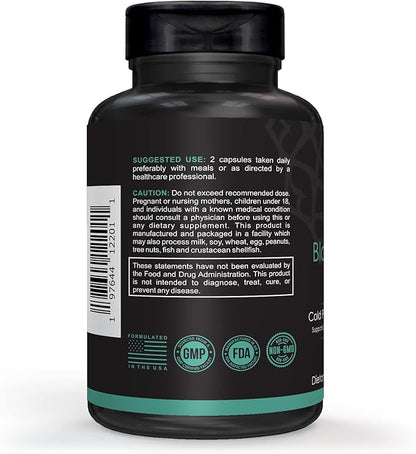 Halal Natural Black Seed Oil Capsules 1000mg Cold Pressed, Vegan, Non-GMO Nigella Sativa Capsules, Gluten Free Pills | 90 Count, 1000mg PS