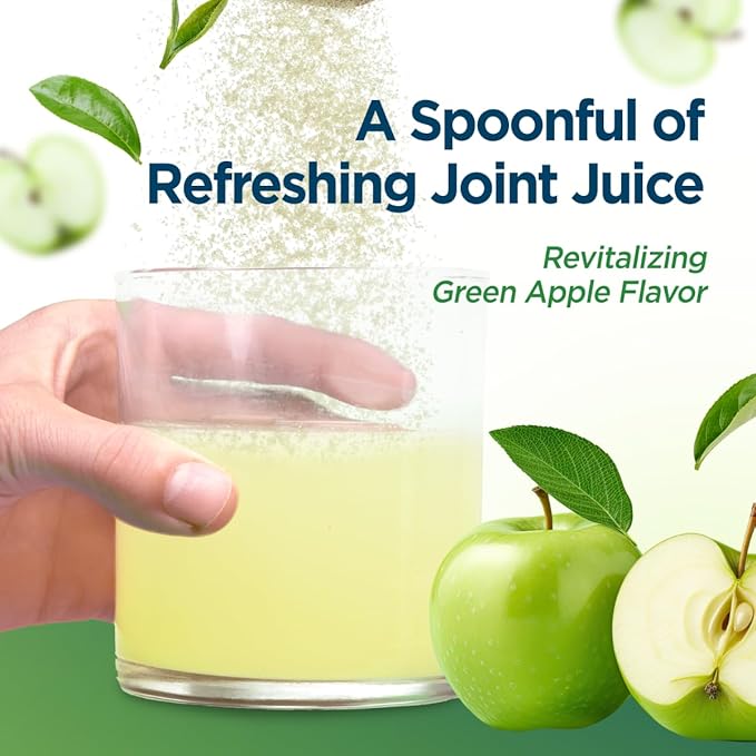 Univera RegeniCARE Gift Set with Bottle and Frother – Joint Support with Glucosamine, Univestin, MSM, Chondroitin – 30 Servings, Green Apple