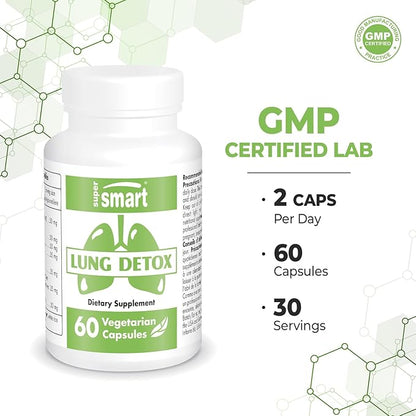 Supersmart - Lung Detox (Advanced Formula) - with Quercetin, Bromelain, Curcuminoids, EGCG | Non-GMO & Gluten Free - 60 Vegetarian Capsules