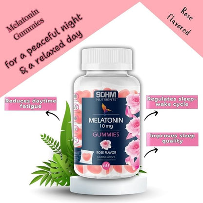 Melatonin Gummies, 60 Count, Supports Healthy Sleeps, Nighttime Solution to Enhance Sleep Quality Melatonin Gummies for Adults Vegetarian Without Gluten