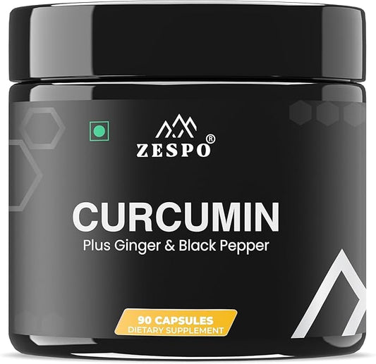 Curcumin Supplement 1105mg,with 95% Curcuminoids, Ginger & Piperine – Vegan, 90 Capsules