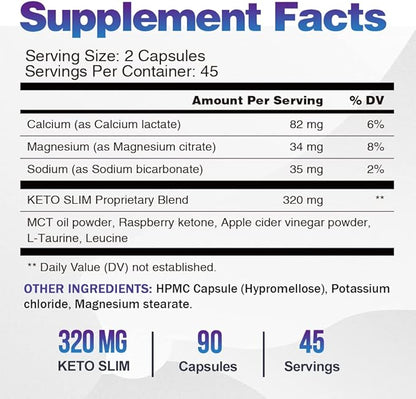 Keto Weight Loss Pills - Fat Burner for Women and Men with Apple Cider Vinegar - Natural Appetite Suppressant, Weight Management & Metabolism Booster - 180 Keto ACV Capsules