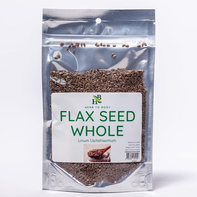 Herb To Body Flax Seed Whole | Linum Usitatissimum | Wildcrafted | 4oz