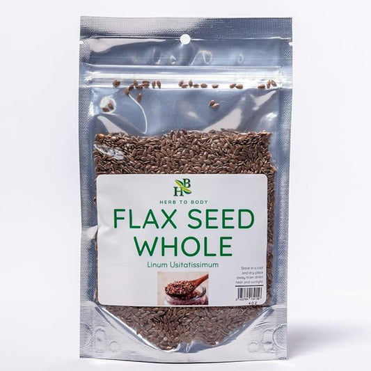 Herb To Body Flax Seed Whole | Linum Usitatissimum | Wildcrafted | 4oz