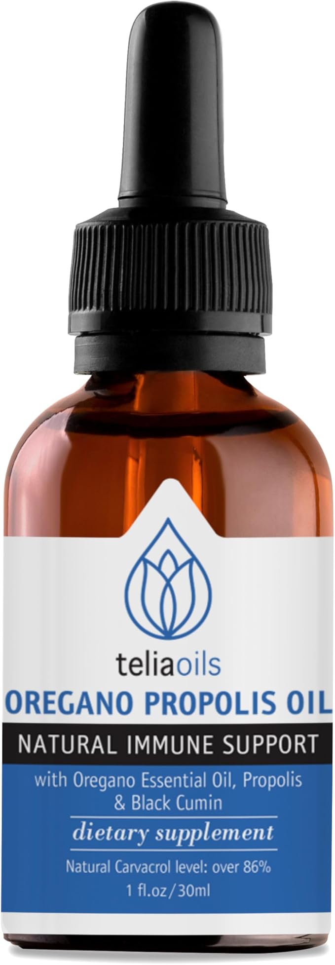 Teliaoils Oregano - Black Cumin seedOil - Full of antioxidants, polyphenols & flavonoids - Build a Stronger Immune System. Promotes Respiratory Health and Intestinal Support 1 Fl oz