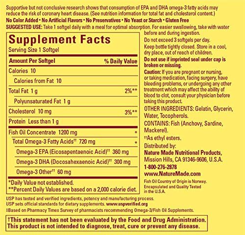 Nature Made (One a Day) Fish Oil, 1200mg 120-Count