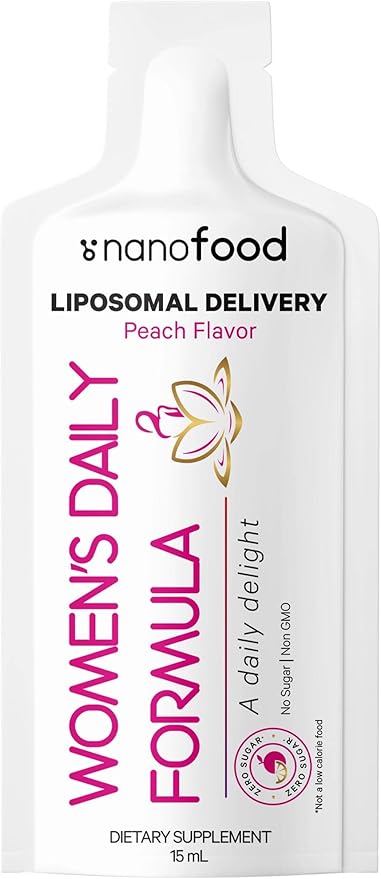 Codeage Liposomal Women's Daily Vitamins Liquid Pouch Formula, Vegan Omega-3 Liquid Multivitamin Supplement, Biotin, Vitamins A, B, C, D, E, Riboflavin, Berry - Non-GMO - 30 Pouches