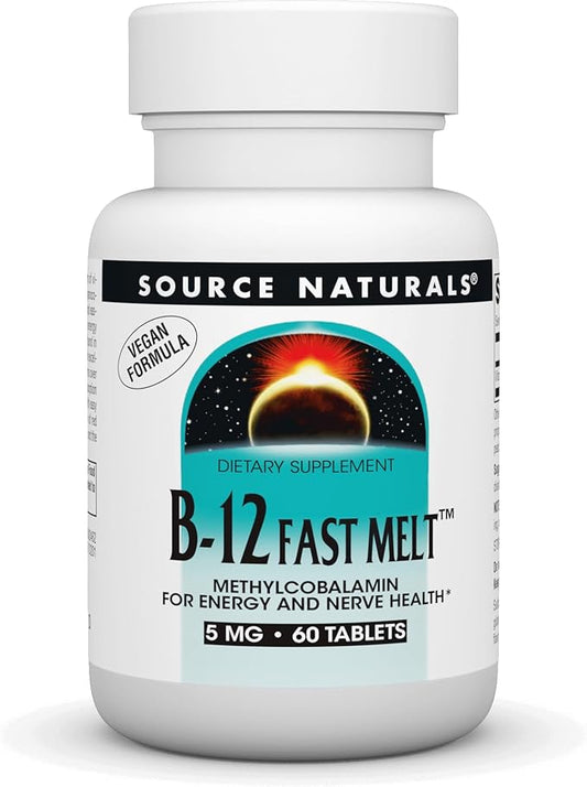 Source Naturals Vitamin B-12 Supports Energy Production* - 5 mg - 60 Fast Melt Vegan Formula