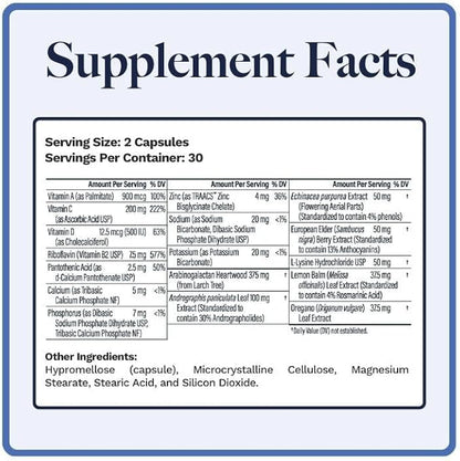 U-Mune | Immune Support w/Elderberry, Echinacea, Oregano | Made in USA | 3rd Party Tested | 60 Capsules