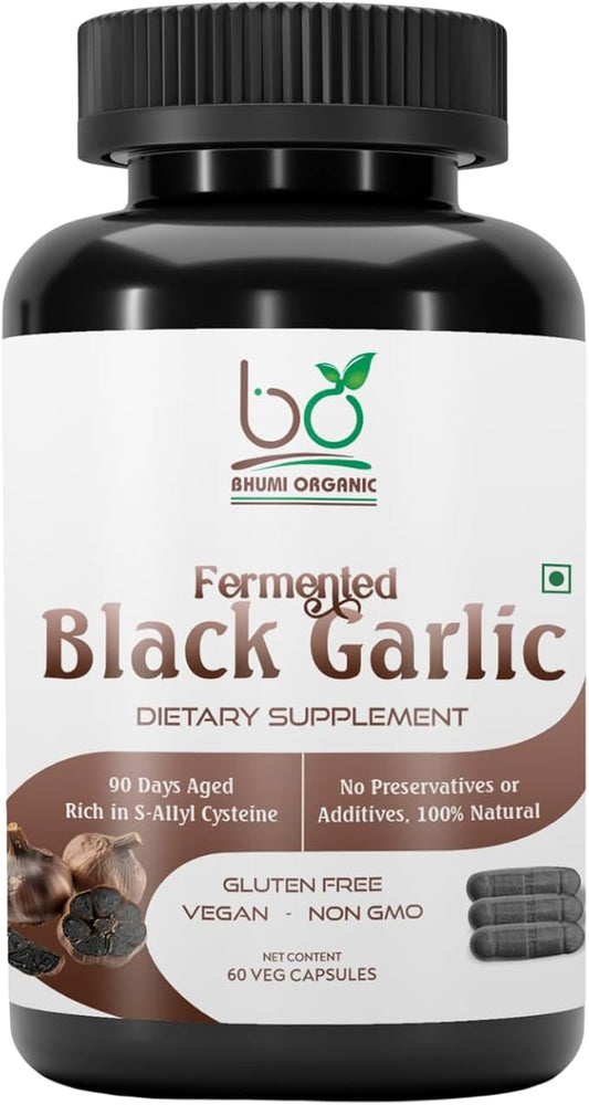 Aged and Fermented Black Garlic Capsules, 60 Veg Capsules, 500 mg