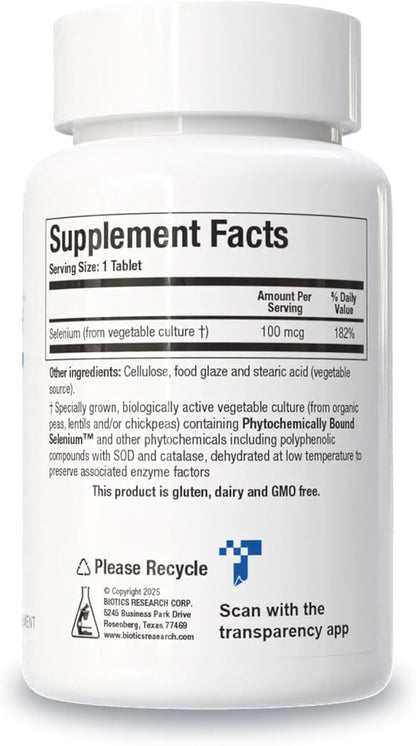 Biotics Research Se-Zyme Forte™– Whole Food Selenium Source, Thyroid Gland Function, DNA Production, Cognitive Health, Potent Antioxidant, 100 Tablets