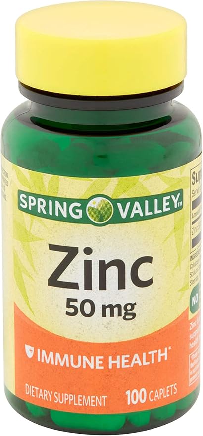 Spring Valley - Zinc 50 mg, 200 Ct 2 Pack Zinc supplement Spring Valley supplement is Suitable for Daily Intake.