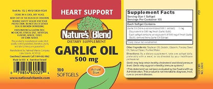 Nature's Blend Garlic Oil 500 mg 100 Softgels
