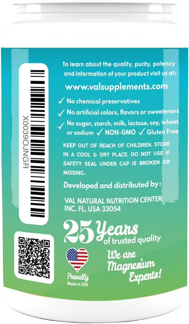 VAL Triple Magnesium Complex, 400mg of Magnesium Glycinate, Taurate, Citrate for Muscle Relaxation, Sleep Support, Calm Energy, Support Healthy Magnesium Levels, Vegan, Non-GMO, 90 Capsules