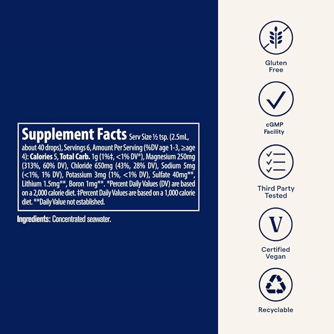 Trace Minerals ConcenTrace Trace Mineral Drops - Liquid Supplement for Bone & Joint Support - Aids Hydration & Electrolyte Restoration - Unflavored-Original, 0.5 oz Pack of 3