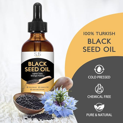 Premium Black Seed Oil Cold Pressed 4 oz – Skin, Hair, and Immune Support – Natural Remedy, Organic, Non-GMO, Cold-Pressed