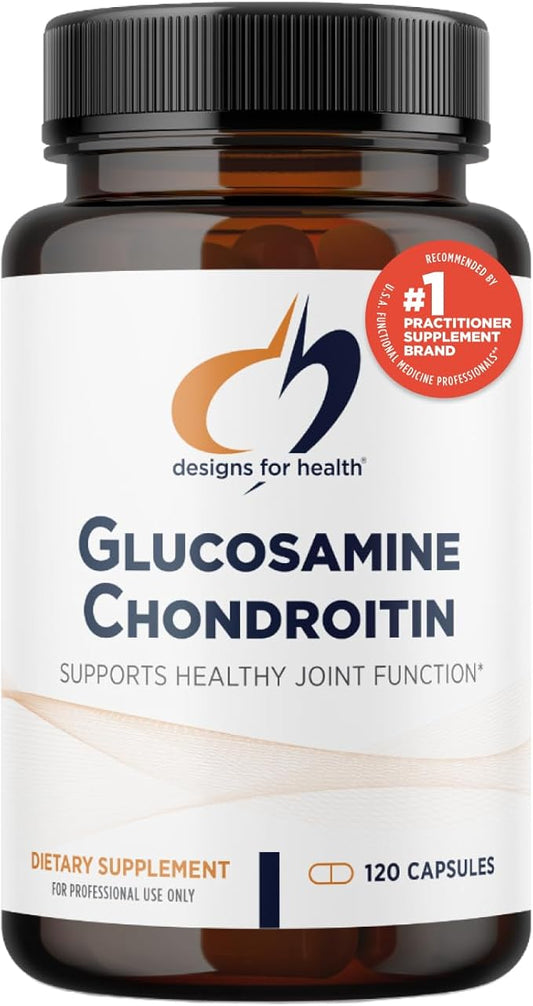 Designs for Health Glucosamine Chondroitin - Glucosamine Sulfate + Chondroitin Sulfate Supplement - Supports Healthy Joint Function (120 Capsules)