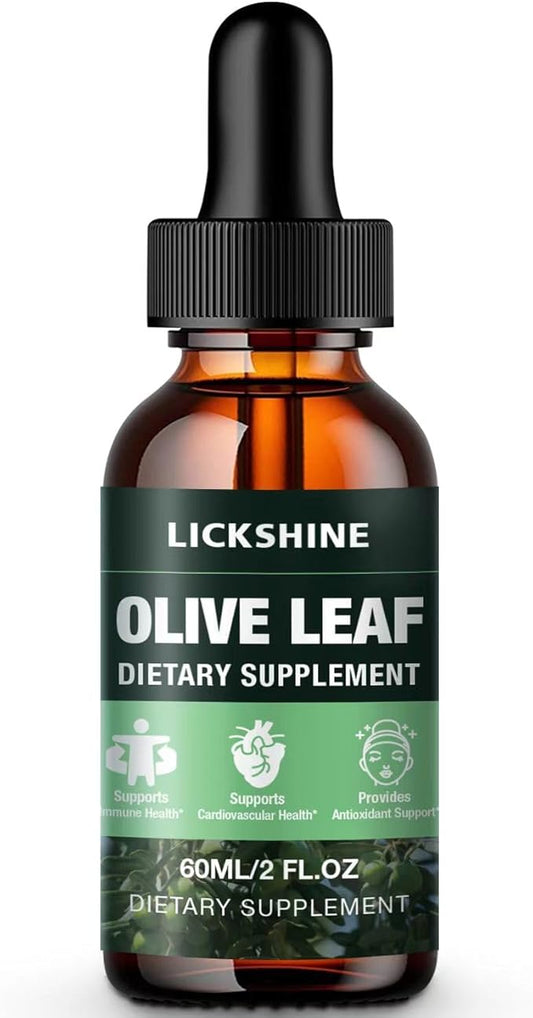 1 Pack 1000MG Olive Leaf Liquid Extract - Organic Olive Leaf Drops Supplement Tincture for Better Absorption - Immune & Heart Support Gluten-Free, Non-GMO, Vegan, 2 Fl Oz