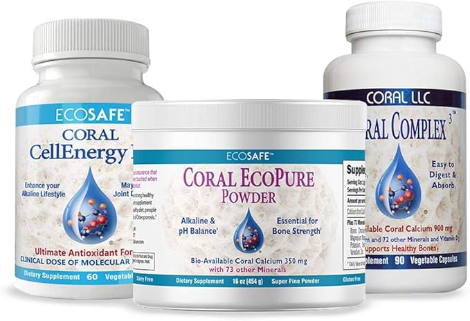 Coral Ecopure Powder, Coral Calcium Powder Supplement with Coral Minerals - 16 Ounces