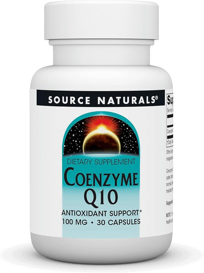 Source Naturals Coenzyme Q10 Antioxidant Support 100 mg for Heart, Brain, Immunity, & Liver Support - 30 Capsules