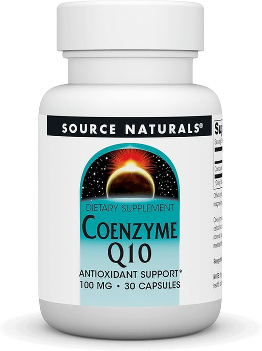 Source Naturals Coenzyme Q10 Antioxidant Support 100 mg for Heart, Brain, Immunity, & Liver Support - 30 Capsules