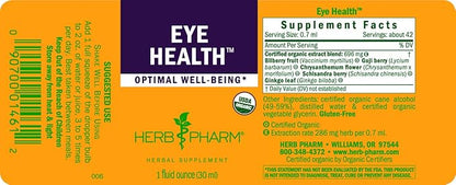 Herb Pharm Eye Health Liquid Herbal Formula with Bilberry and Goji Liquid Extracts - 1 Ounce (Pack of 2)
