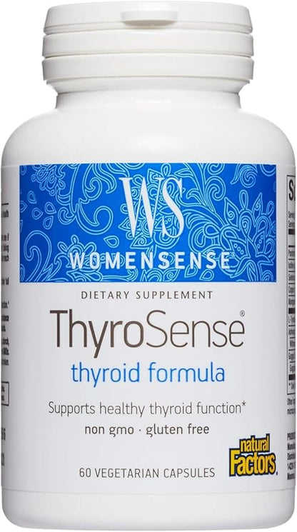 WomenSense ThyroSense by Natural Factors, Natural Supplement to Support Healthy Thyroid Function, Vegetarian, Non-GMO, 60 capsules (30 servings)