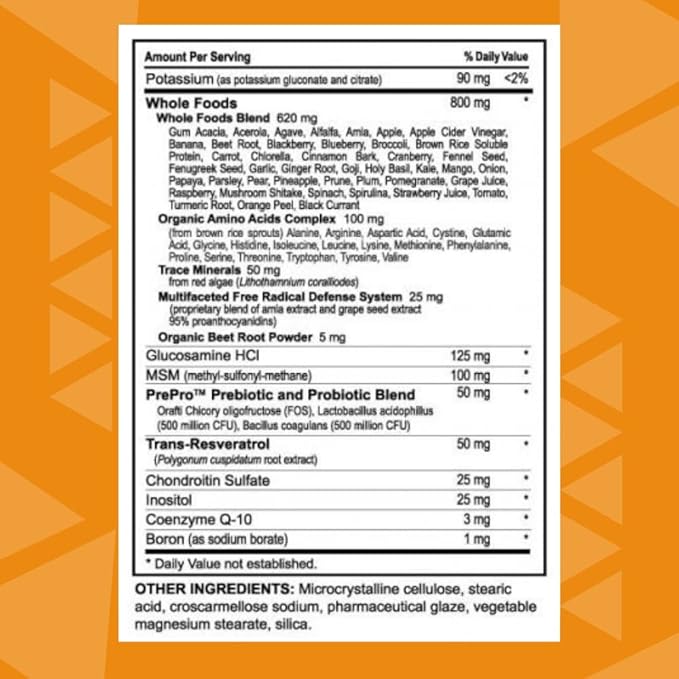 Youngevity Beyond Tangy Tangerine 2.0 Multi-Vitamin & Mineral Complex - Made with Natural & Whole Foods | 160,000 ORAC | 120 Tablets | 1 Bottle