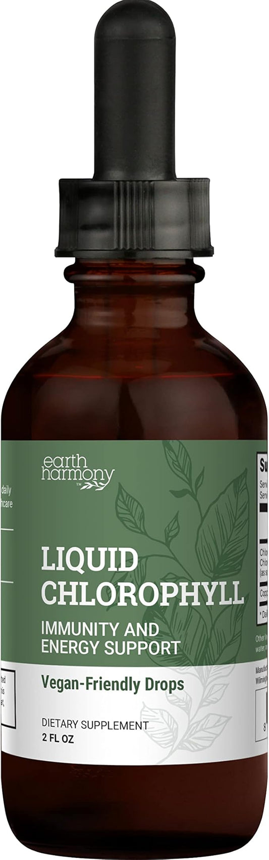 Liquid Chlorophyll, Liquid Drops for Immune System Support, Natural Internal Deodorant - Vegan Chlorophyll Drops with Organic Glycerin - Clorofila Liquida, Chlorophyllin Detox Cleanse (1 mL)