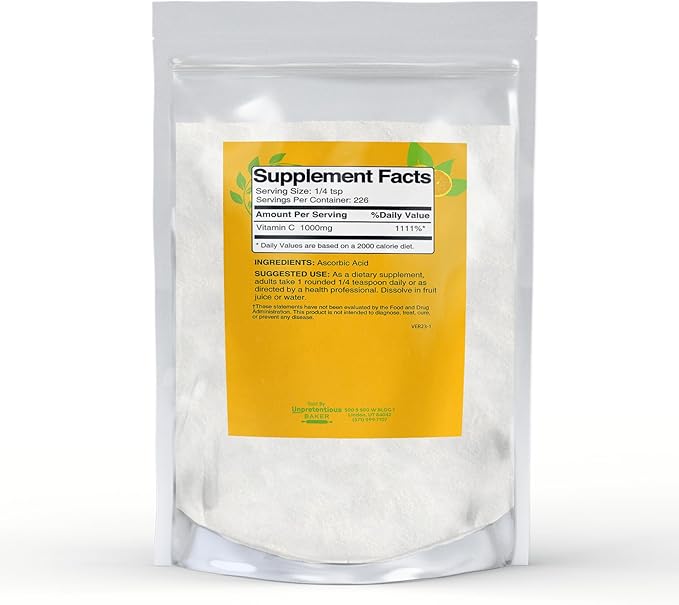 Unpretentious Vitamin C Powder Baker Ascorbic Acid, Resealable Bag