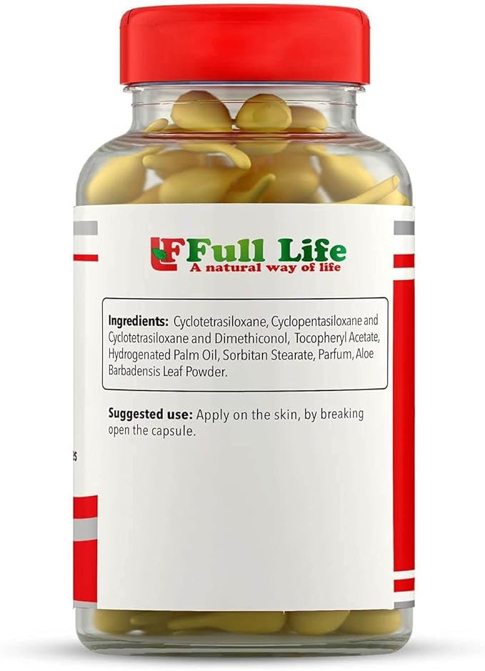 Full Life Aloe Vera + Vitamin E, 60 Breakable Capsules - Moisturising, Anti-aging - healthy skincare