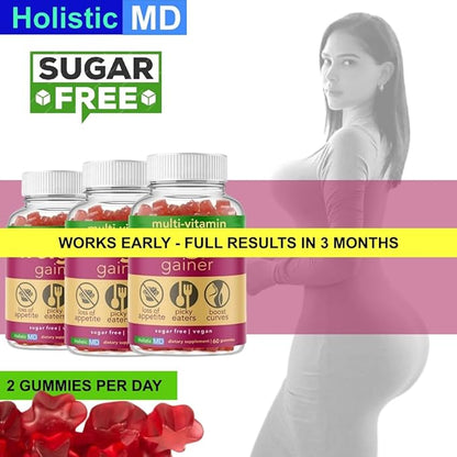 Gainer for Women | clinically Studied Ingredients L-Lysine Blessed Thistle Zinc Vitamin B Complex | Sugar Free Vegan 60 Gummies