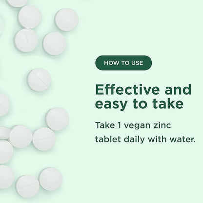 Yuve Natural Vegan Zinc Supplements 50mg, Immune Support, Fast Relief from Colds and Flu, Acne Free Skin, Healthy Hormone Levels, Non-GMO, Gluten & Sugar Free - 100 Vegetarian Tablets