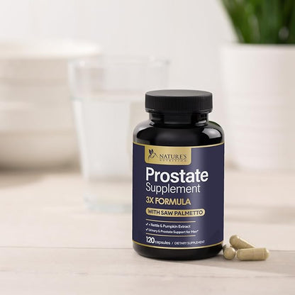 Prostate Health Supplements for Men - Support Complex Formula with Saw Palmetto, Beta Sitosterol, Stinging Nettle, Pygeum, Pumpkin Seed, Zinc - Supports Prostate & Urinary Health - 120 Capsules